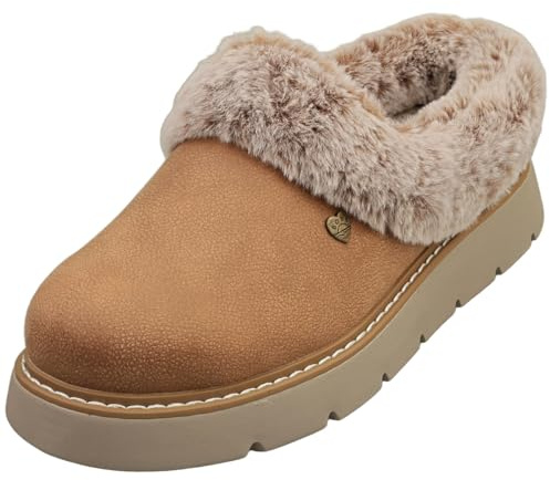 Skechers Women's Keepsakes Lite Cozy Blend Slippers, Chestnut Textile, 8 UK