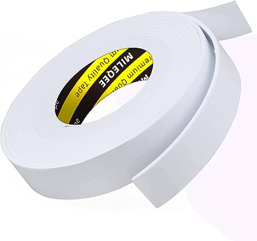 MILEQEE EVA Door Draft Excluder Strip, Foam Weather Stripping Door Seal | 5m(L) X30mm(W) X3mm(T) Self Adhesive Foam Tape Noise Wind Blocker for Cabinets,Caravan,White