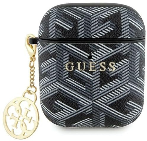 Guess GUA2PGCE4CK Custodia per AirPods 1/2 Cover Nero GCube Charm
