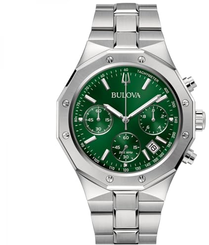 Männer Bullova Uhr 96B409 Silbergrün