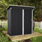 Amopatio Caseta de jardín con Techo reprimido, cobertizo de 160 x 94 x 185 cm, caseta de jardín de Metal con Puerta, cobertizo de Metal galvanizado con Marco de Base,Nero