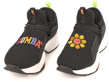 Zumba Workout Sneakers, Cute Non-Slip Shoes for Women Air Stomp Slip-On, Black, 10
