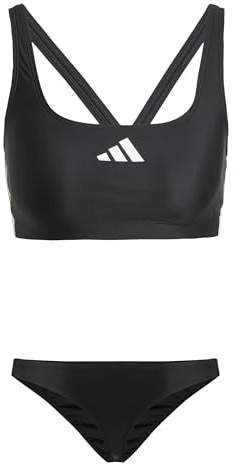 Adidas Donna 3 Stripes V-Back Bikini, Black/White, 34