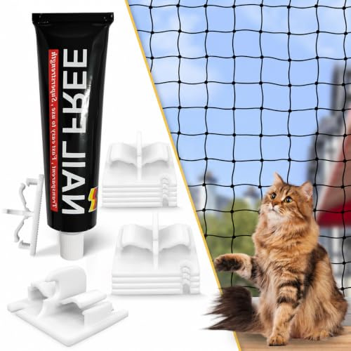 Geeignet FÜR Katzennetz Balkon, Katzennetz FÜR Balkon Ohne Bohren (weiß, 30 stück)