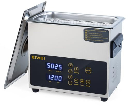 EIWEI 3L Ultrasonic Cleaner, One Touch Cleaning, Heating, Dual Frequency, Sweeping Frequency, Ultrasonic Touch Cleaning Machine for Labs, Carburetor, Jewelry, D