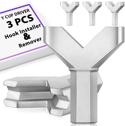 Blulu 3 Pcs Cup Hook Driver Y Shape Cup Hook Installer or Remover 1/4 Inch Hex Shank Slot Wing Nut Drill Bit Screw Driver for Christmas Installing Small Standard Q-hanger Bolt Wall Ceiling Installing