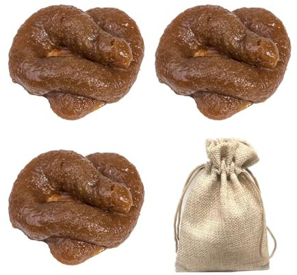 WUSANNA 3 Pièces Tas Merde, Tas Merde Amusant, Tas Merde, Farce pour Adulte, Caca Farceur, Caca Jouet avec Sac à Cordon pour Halloween Poisson D'avril