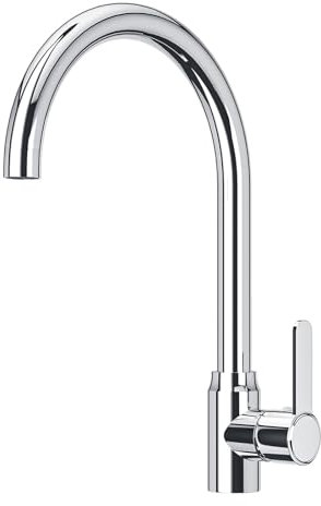 Robinet de Cuisine Mitigeur de Cuisine pour Eau Chaude et Froide - Double Tuyau - Avec Rotation à 360° - En Acier Inoxydable - Pour Laver les Légumes et les Fruits (G : 3/8)
