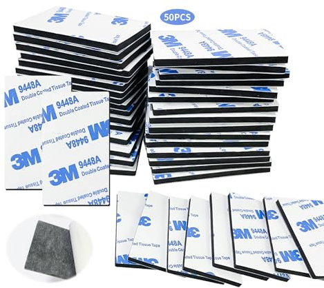 Double Sided Sticky Tape, 50 Pcs Heavy Duty Strong Mounting Adhesive Foam Pads, Number Plate Adhesive Foam Pads 3mm Thickness, Waterproof Rectangle 50mm X 30mm, Double Sided Sticky Pads Heavy Duty