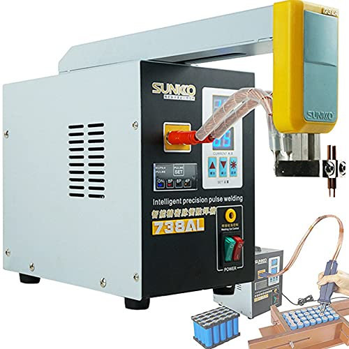 Saldatrice a punti a batteria 738AL,Saldatrice a punti a batteria per edificio con batteria al litio 18650 14500, Saldatrice a punti con testa di saldatura regolabile,Saldatrice alimentata a batteria