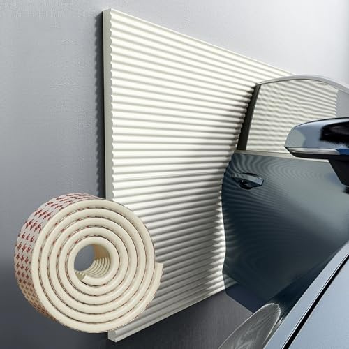 APMOE Protezione della Parete del Garage, Paracolpi Garage Auto da Muro, Gommapiuma Adesiva, Proteggi Portiera per Porte Auto, Garage e Carport, Impermeabile Ammortizzanti(Beige,200 cm x 20 cm)