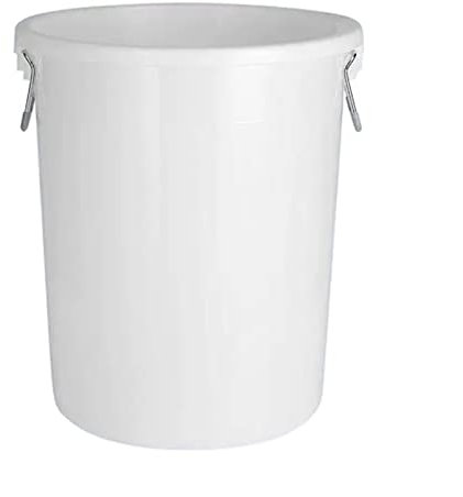 Grande poubelle Poubelle 50/60/100/160/280L, poubelle commerciale de grande capacité avec couvercle, poubelle épaisse de cuisine domestique, poubelle industrielle ronde poubelle jardin(100L,White with