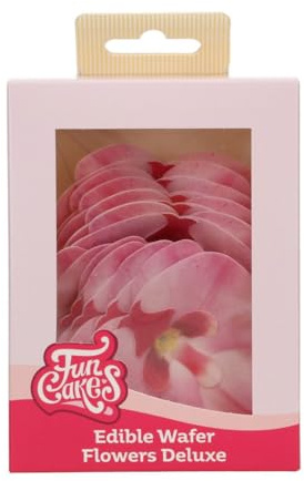 FunCakes Edible Wafer Flowers Essbare Blumen, Orchid Pink, 10 Stück | Rosa Orchideen aus Essbarem Papier, Gebrauchsfertig, Essbare Blumen für Torten, Kuchen, Cupcakes und Desserts