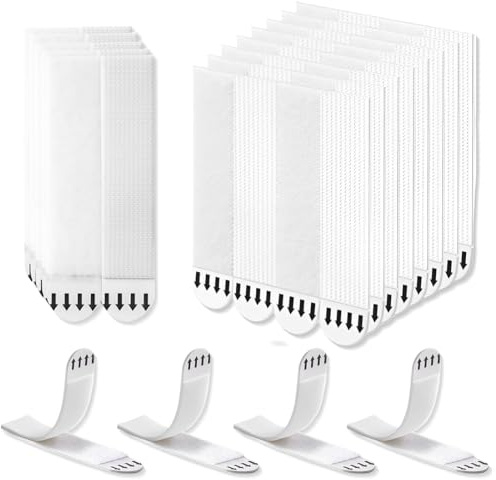 Tiras Adhesivas para Colgar Cuadros Sin Agujeros 24 Pares (48 Tiras, Tamaño 19 x 92mm), Cuelga Cuadros Sin Clavos, Sin Residuos, Ideal para Marcos, Decoraciones de Pared