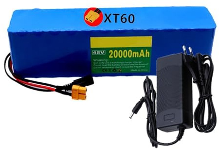 Batería de Iones de Litio para Bicicleta eléctrica 48V 20Ah 13S3P con protección BMS incorporada Ideal para Motores de Bicicleta eléctrica de 200 a 1000 W XT60 Plug,48V 20Ah