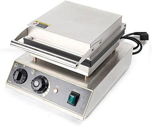 Gofrera en forma de corazón, máquina de gofres clásica, máquina de gofres antiadherente, 30 x 36 x 23 cm, 1,75 kw, plata, diámetro interior de la forma, 23,5 cm