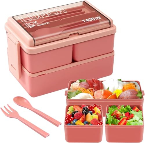 GYJZZW Lonchera Bento de 1.4 L para adultos, 1,332.4 g, a prueba de fugas, ecológica, apilable, contenedor de almuerzo Bento, preparación de comidas para cenar, trabajo, picnic en interiores y