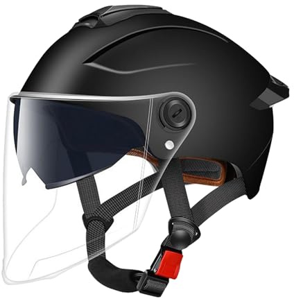 Adults Helmet with Goggle, Motorcycle Helmet with Removable Sun Visor for Bike, Scooter for Men Women, Adjustable Size