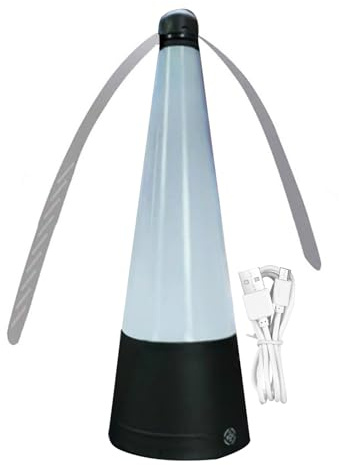 Fliegenvertreiber– 26.5x9.5x9.5cm Tragbarer USB-Fliegenventilator Mit LED-Licht, Für Picknicks Im Innen- Und Außenbereich, Fliegenventilator Zum Fliegen Verscheuchen, Für Partys Und Grillabende