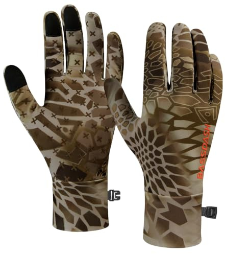 BASSDASH Unisex Fleece-Innenfutter, leicht, Camouflage, Jagdhandschuhe, Touchscreen, warme Handschuhe für Angeln, Fotografie, HG07