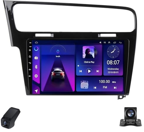 Double Din Car Radio 2K Touchscreen for Volkswagen Golf 7 2012-2020 Car Stereo Multimedia Player/CarPlay/Android Auto/Bluetooth/GPS/FM/AM/RDS/DSP/5GWIFI/4GLTE/Rear View Cam/ADAS DVR(C30Pro)