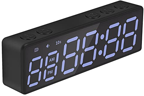 Puthernm Timer Portatile da Palestra Timer Un Intervalli di Allenamento Orologio Fitness Conto alla Rovescia/UP/Cronometro Magnetico e Ricaricabile Tramite USB, (A)