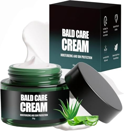 Crema hidratante para la cabeza calva para hombres (50 g), bálsamo post afeitado, crema matificante para la cabeza calva, hidratante facial diario para un cuero cabelludo suave y aliviado.