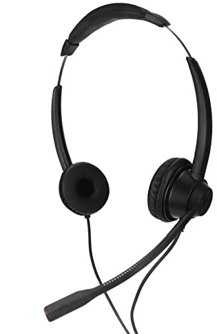 BONKZEBU Comode Cuffie da Ufficio Nere con Microfono con Cancellazione del Rumore per Chiamate Chiare, Facili da Usare, Presa RJ9, Ufficio a Casa