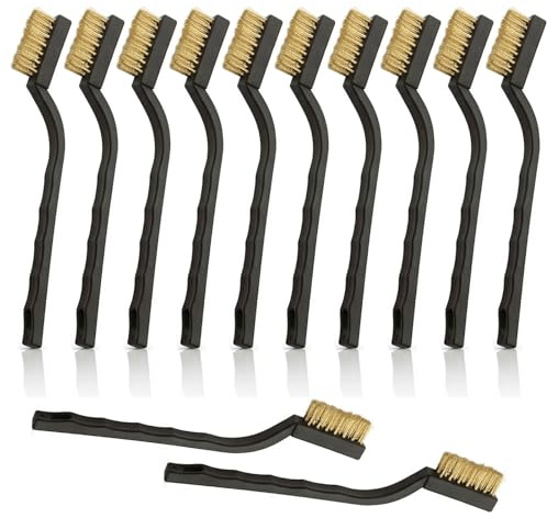 12 Pieces Mini Brosses Métalliques,Brosse Laiton,Brosse Metallique,Petite Brosse De Nettoyage En Laiton Et Nylon,Pour Nettoyage De Soudure Slag Décapage Rouille Contre Poussière