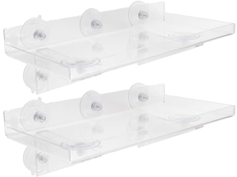Generic 2 St Växthyllor för Fönster med Stark Sugkopp Transparent Akrylflytande Hylla Extra Bred Fönsterbräde För Kryddväxter och Suckulenter och Mångsidig Inomhusplanteringslösning