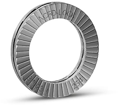 Arandela de seguridad | Arandelas Nord-Lock de acero inoxidable, NL6ss-254 para M6 | 10 Pares por paquete | 6,5 mm x 10,8 mm x 2,2 mm
