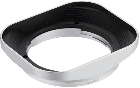 Haoge LH-X35S Bajonett Quadratisch Metall Gegenlichtblende für Fujifilm Fuji Fujinon XF 35mm f/2 R WR XF35mmF2, XF 23mm f2 R WR XF23mmF2 und XC 35mm F2 XC35mmF2 Objektiv ersetzt LH-XF35-2 Silber