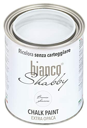 CHALK PAINT Bianco Ghiaccio per Mobili e Pareti - Pittura Shabby Chic Vintage EXTRA OPACA (1 Litro)