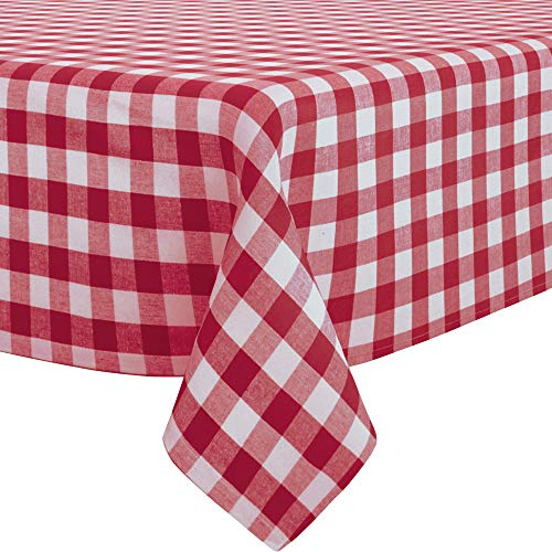 REDBEST Tischwäsche Tischdecke Landhaus karo Nashville rot Größe 130x170 cm - strapazierstark, langlebig, glattes Gewebe, mit Kuvertsaum (weitere Farben, Größen)
