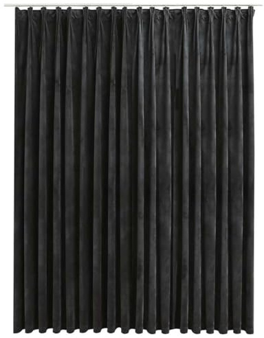 vidaXL Vorhang Verdunkelung mit Haken Verdunkelungsvorhang Kräuselband Thermo Gardine Blickdicht Dekoschal Wohnzimmer Samt Anthrazit 290x245cm