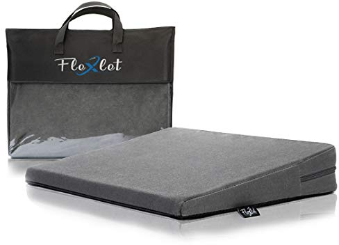 Flexlet ® Keilkissen – versch. HÄRTEGRADE FÜR Dein KÖRPERGEWICHT, 100% Baumwollbezug, geeignet für alle Stühle & Home Office, Dunkelgrau – Sitzkissen – Sitzkeilkissen – Sitzkeil [40-70kg]