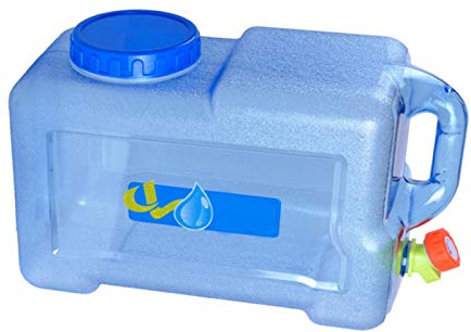 Stronrive 5-25L Agua con Grifo Fijo, Contenedor Agua Alimentario para Camping con Grifo, Coche Dispensador Agua Plástico, para Deportes, Coche, Camping, Catering, Mesa Café