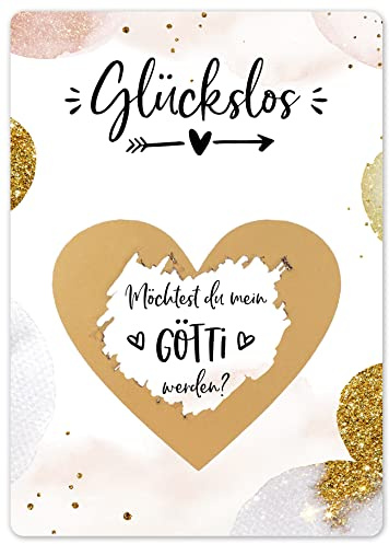 Joli Coon Rubbelkarte Götti fragen, Willst du mein Götti werden | 350g Designerpapier, fühlbare UV-Lack-Veredelung, für eine besondere Patenfrage, Premium-Papeterie