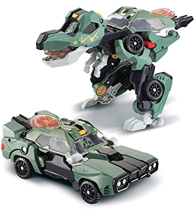 VTech - Switch & Go Dinos Lanceur, Dinosaure Sonore Tyram, Super T-Rex Lance-Flammes, Jouet 2 en 1 Transformable en Voiture, Tirs de Projectiles, Cadeau Enfant Dès 4 Ans - Contenu en Français