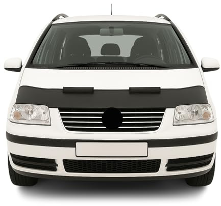 OMAC Haubenbra Steinschlagschutz Bonnet Bra kompatibel mit VW Sharan 7M9 2000-2010 Schwarz Halb