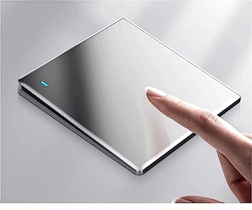 MAXEPO Interruptor de enchufe extrafino de vidrio templado con material seguro certificado Interruptor ultrafino tipo 86 con decoración de pared oculta Interruptor de luz para el hogar, la oficina, el