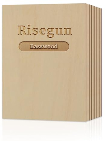 Tablero de Madera contrachapada de 3 mm, tableros de Tilo de 21 x 29.7 para Cortar con láser Madera Fina Natural sin Tratar para Hacer Modelos, Grabado en Madera y proyectos láser (+/- 0,2 mm)