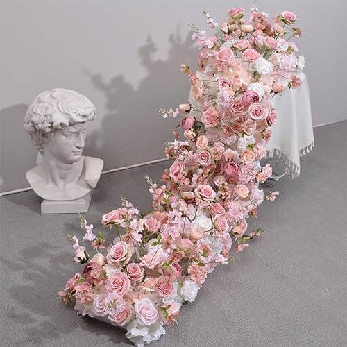 Künstliche Blumengirlanden, Eukalyptus-Girlanden, Pfingstrosen-Blumenrebe, Seidenrosenranke für Hochzeit, Bogen, Tisch, Wand, Hintergrund, Party, Heimdekoration, D-200 x 45 cm Decoration