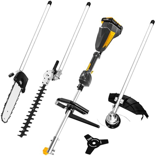 TEXAS BMX 2020 4-in-1 Akku Gartenpflege Set (20 Volt, Heckenscheren- Hochentaster- und Freischneideaufsatz, ohne Akku und Ladegerät) schwarz, 90063292