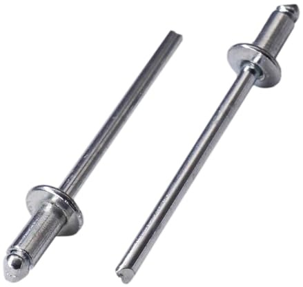 SKIR'CO Lot de 500 rivets aveugles en acier zingué 3 x 6 mm avec mandrin en acier et tête bombée DIN 7337