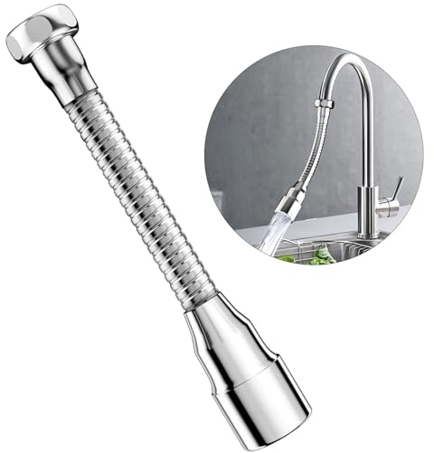 Prolunga Rubinetto Cucina Girevole a 360°, Estensore Doccetta Estensibile per Lavandino, Rompigetto Aeratore Regolabile, 14cm