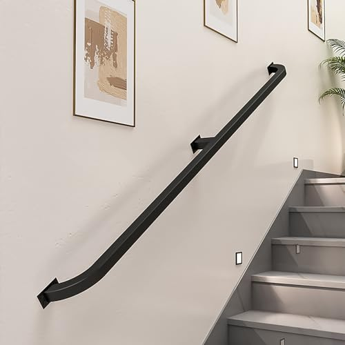 Gorssen 480cm Handlauf für Treppen Innen Aussen Haltegriffe Rohrförmiges Handfußgeländer Sicherheitsgeländer Türgriff Treppengeländer Halter mit Halterungen - Komplettset