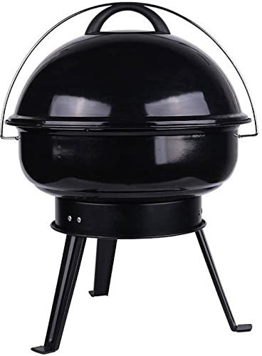 Gril à Charbon de Bois, Gril de Barbecue, avec Pieds de poêle Pliables, Gril Rond, pour Pique-Nique Barbecue en Plein air