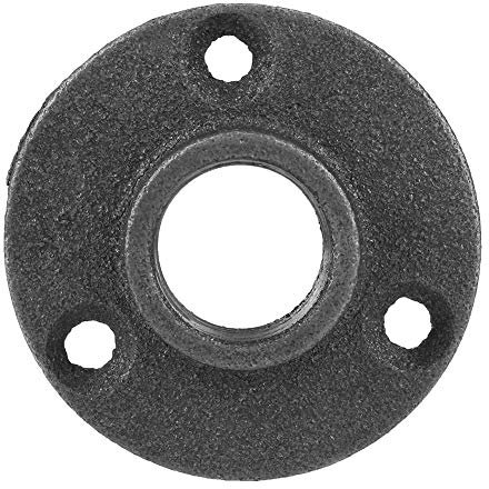 Brida maleable, 10 piezas Brida de piso de hierro maleable negro BSP Tubería de montaje roscada Brida de pared antigua Brida de tubería de hierro fundido para proyectos de (DN20 3/4'')