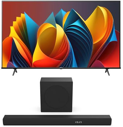 Hisense Bundle of 55E7NQ 139 cm (55 Zoll) Fernseher, 4K UHD, QLED, HDR10, HDR10+ decoding, HLG, Dolby Vision Atmos, 60Hz Panel, Smooth Motion, Bluetooth, Alexa Built HS3100